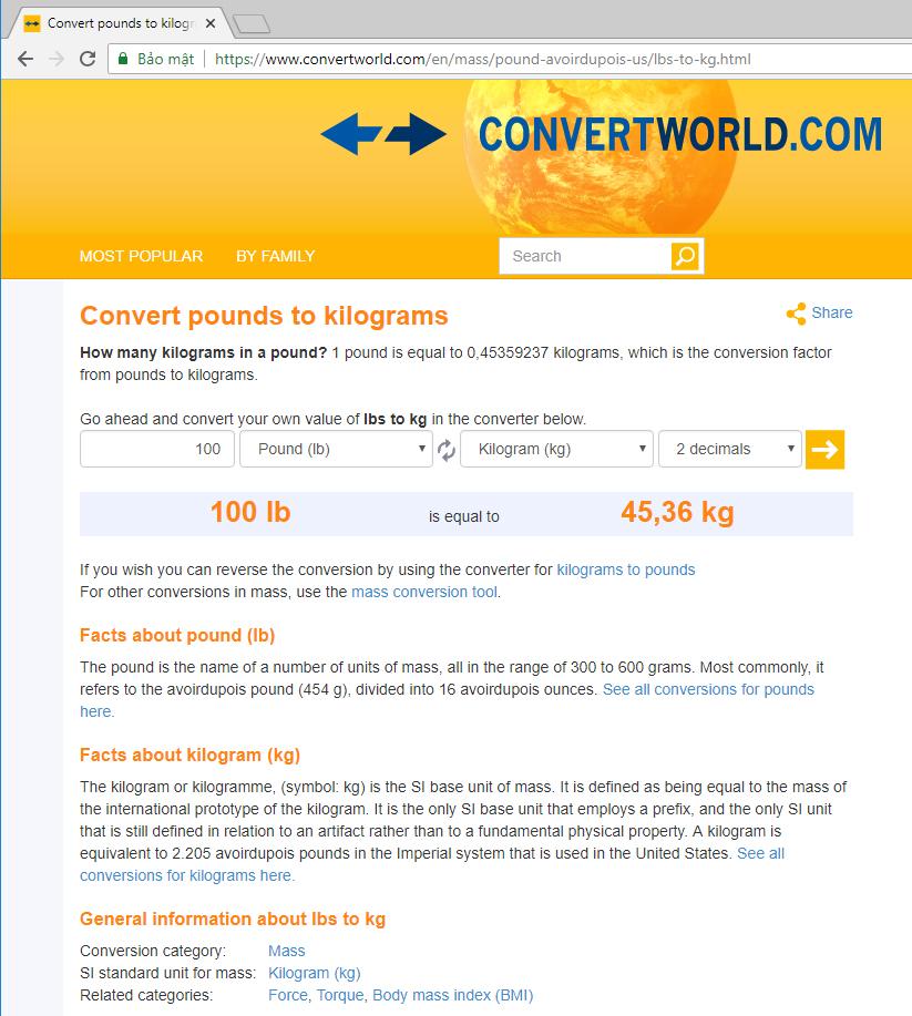 giao diện trang ConvertWorld