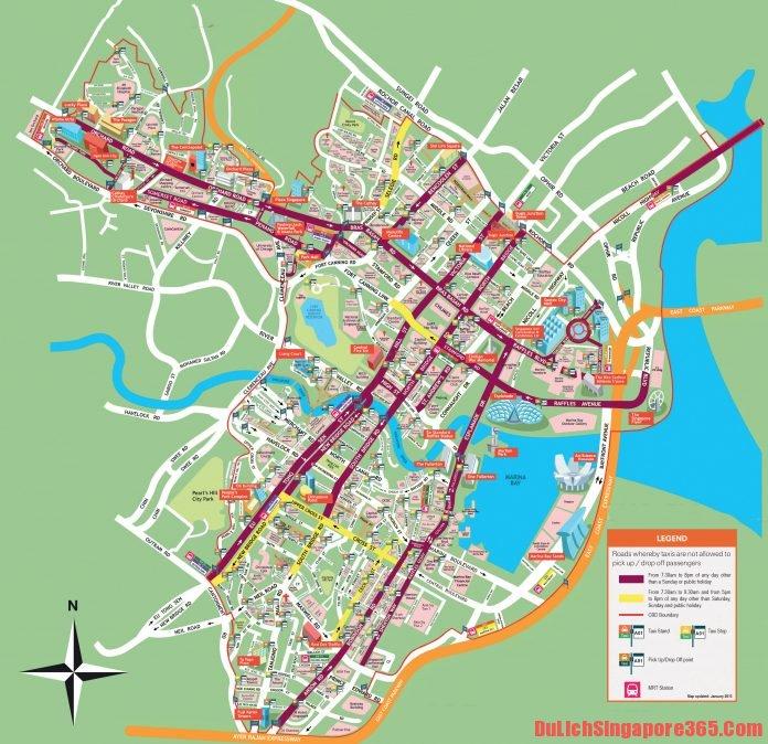 Bản đồ các địa điểm du lịch ở Singapore