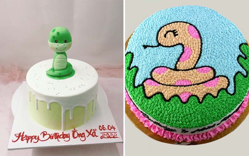 Bánh sinh nhật con rắn dễ thương nhất dành cho người tuổi tỵ