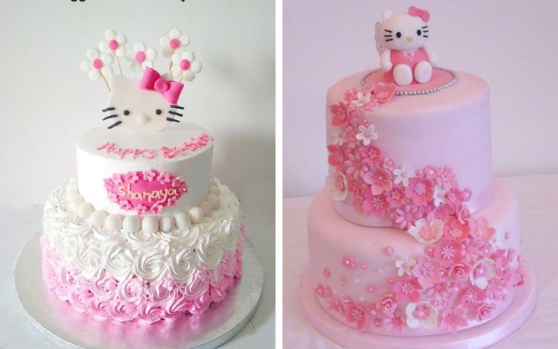 Bánh sinh nhật Hello Kitty 2 tầng đẹp, ấn tượng