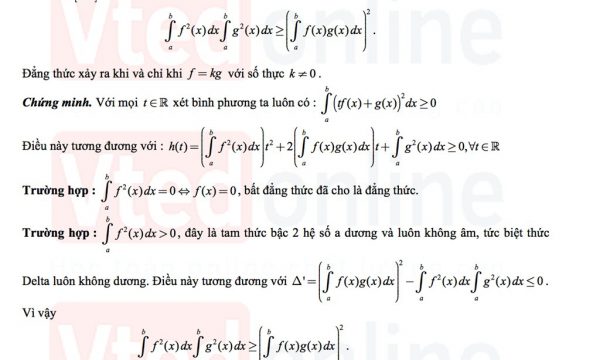 Bất đẳng thức Cauchy – Schwarz cho tích phân và ứng dụng