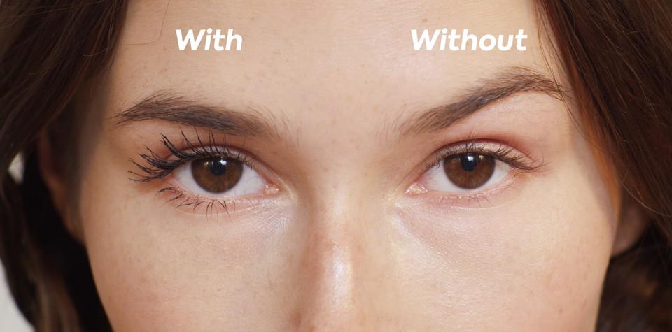 Ilia Limitless Lash Mascara After Midnight with and without SIRO Cosmetic