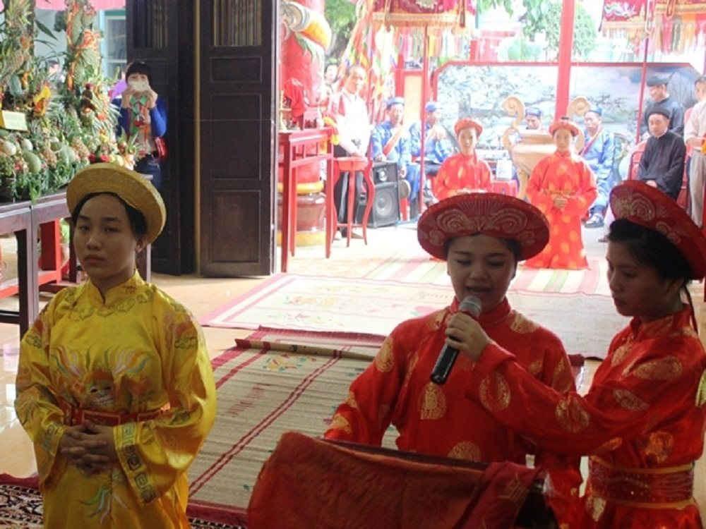 Nghi thức đọc chúc văn trong lễ giỗ Quốc tổ Hùng Vương tại đền thờ Hùng Vương, thành phố Biên Hòa