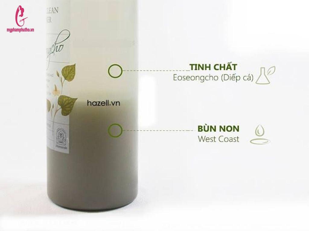 Thành phần Nước Hoa Hồng Mamonde Toner Diếp Cá Màu Xanh Cho Da Dầu Mụn