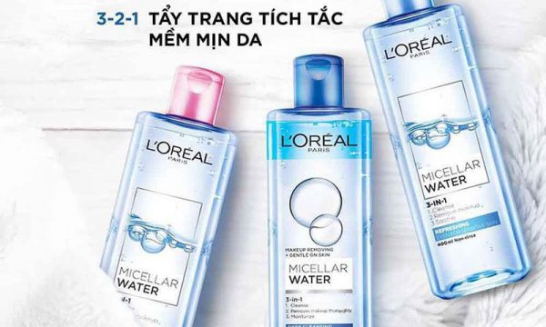 Nước Tẩy Trang Làm Sạch Tươi Mát, Dưỡng Ẩm Cho Da L'Oreal 3-in-1 Micellar Water
