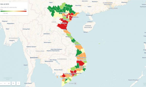 Bản đồ mật độ dân số Việt Nam hiện nay