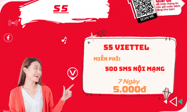 Đăng ký gói tin nhắn S5 Viettel miễn phí