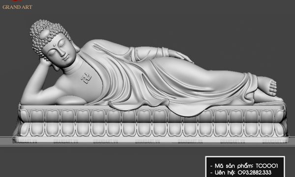Tượng Phật Thích Ca Mâu Ni Nhập Niết Bàn – TC0001: Mẫu tượng tỏa sáng vẻ đẹp tinh tế