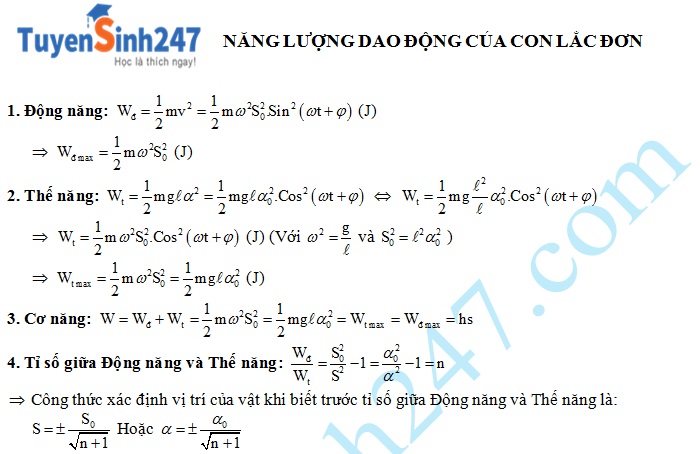 Năng Lượng của Con Lắc Đơn