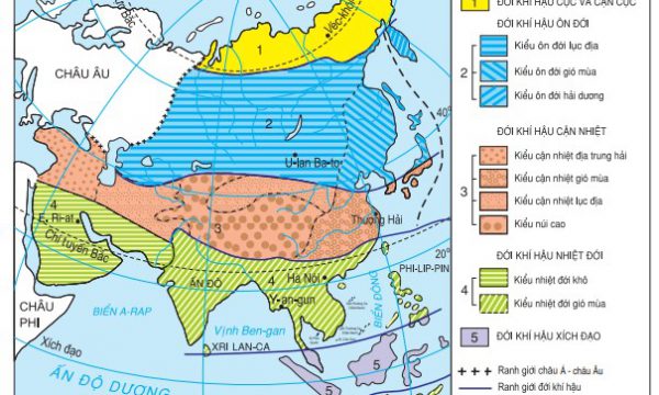 Lý thuyết khí hậu châu Á Địa lí 8