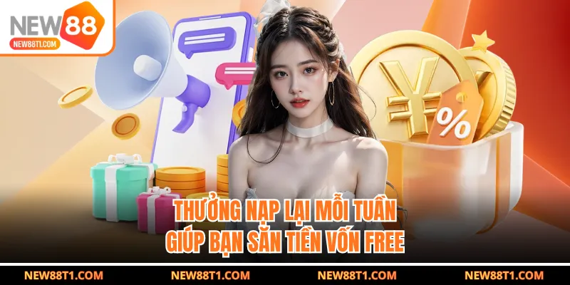 Thưởng nạp lại mỗi tuần giúp bạn săn tiền vốn free